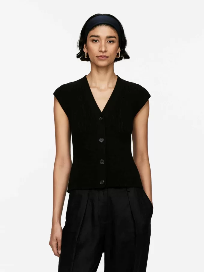 Strikket ærmeløs top