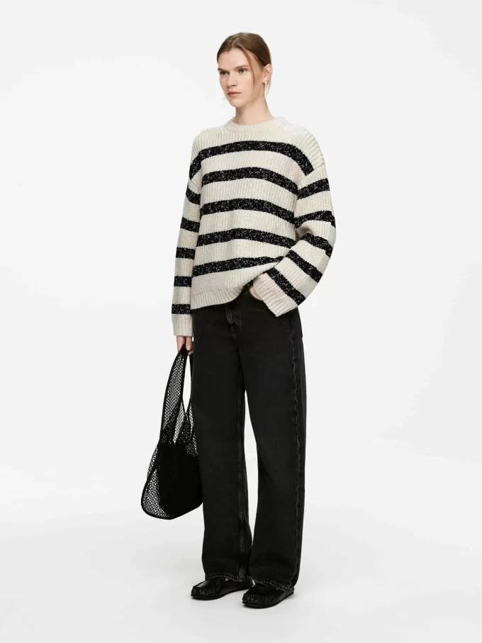 Strikket bomuldstrøje