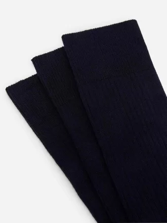 Supima bomulds ribstrømper Sæt med 3 par Supima bomulds ribstrømper Sæt med 3 par