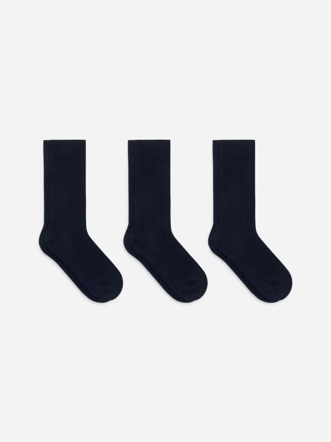 Supima bomulds ribstrømper Sæt med 3 par Supima bomulds ribstrømper Sæt med 3 par