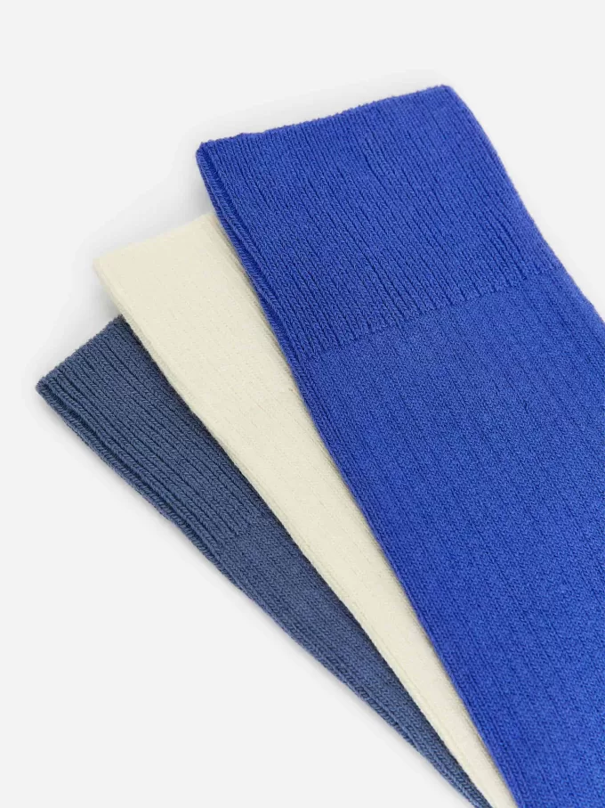 Supima bomulds ribstrømper Sæt med 3 par Supima bomulds ribstrømper Sæt med 3 par