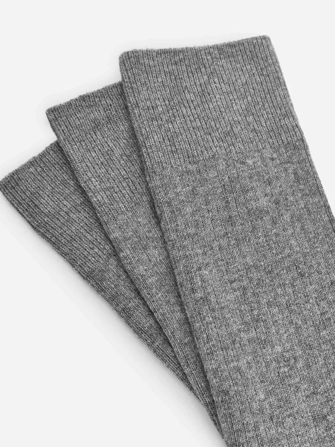 Supima bomulds ribstrømper Sæt med 3 par