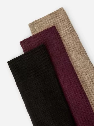 Supima bomulds ribstrømper Sæt med 3 par Supima bomulds ribstrømper Sæt med 3 par