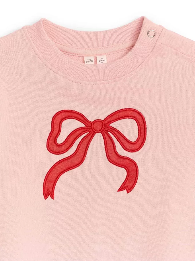 Sweatshirt i broderet bomuld