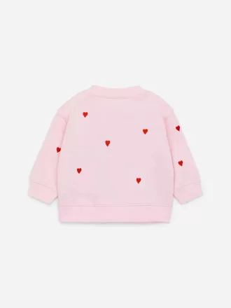 Sweatshirt i broderet bomuld