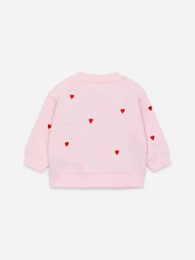 Sweatshirt i broderet bomuld