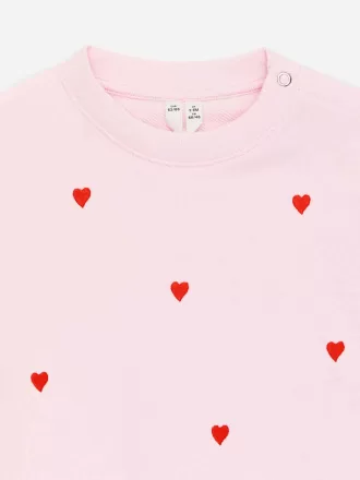 Sweatshirt i broderet bomuld