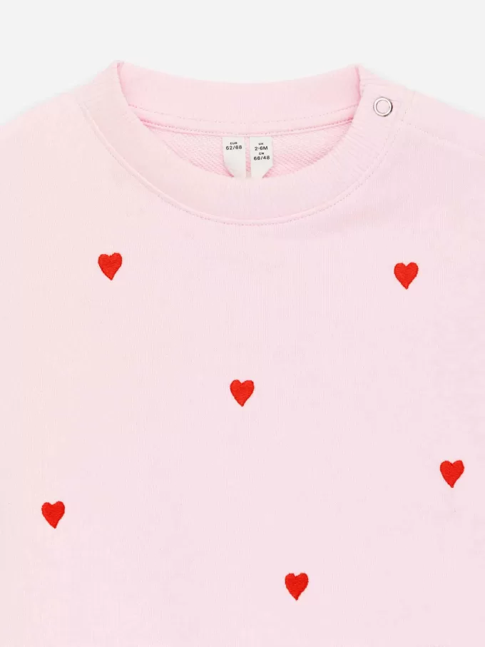 Sweatshirt i broderet bomuld