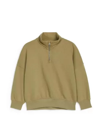 Sweatshirt med halv lynlås