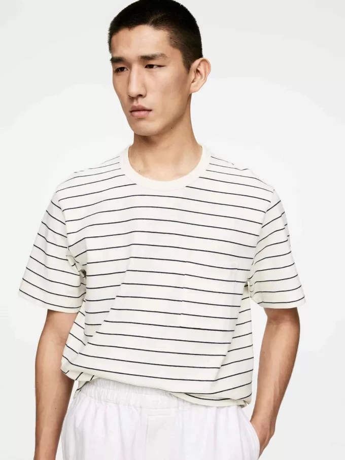 T-shirt i bomuld i hør T-shirt i bomuld i hør