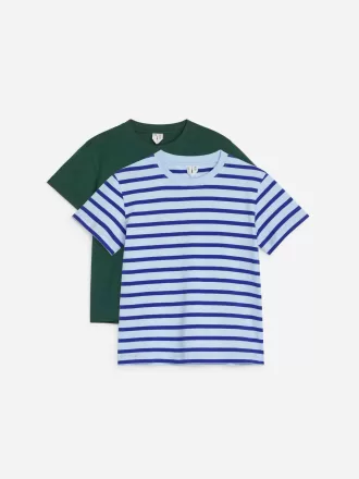 T-shirt med rund hals med 2 stk