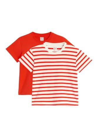 T-shirt med rund hals med 2 stk