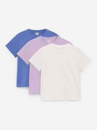 T-shirt med rund hals med 3 stk