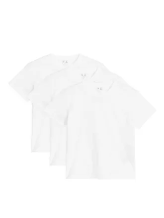 T-shirt med rund hals med 3 stk