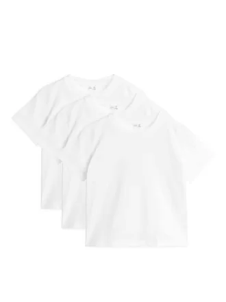 T-shirt med rund hals med 3 stk