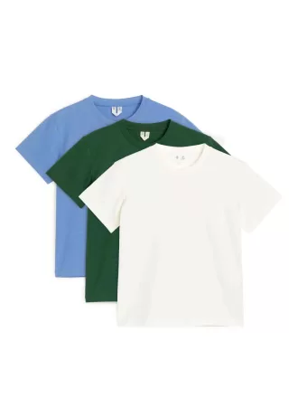 T-shirt med rund hals med 3 stk