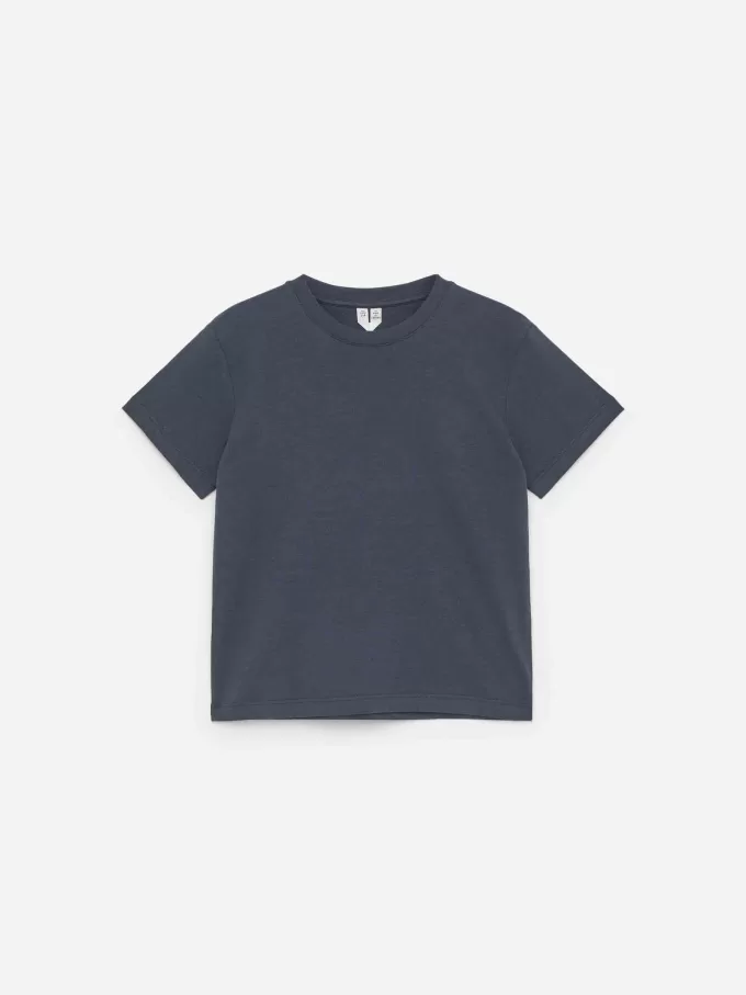 T-shirt med rund hals med 3 stk T-shirt med rund hals med 3 stk