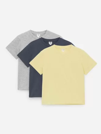 T-shirt med rund hals med 3 stk