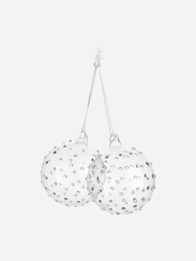 Tekstureret glaskugler sæt med 2 Tekstureret glaskugler sæt med 2