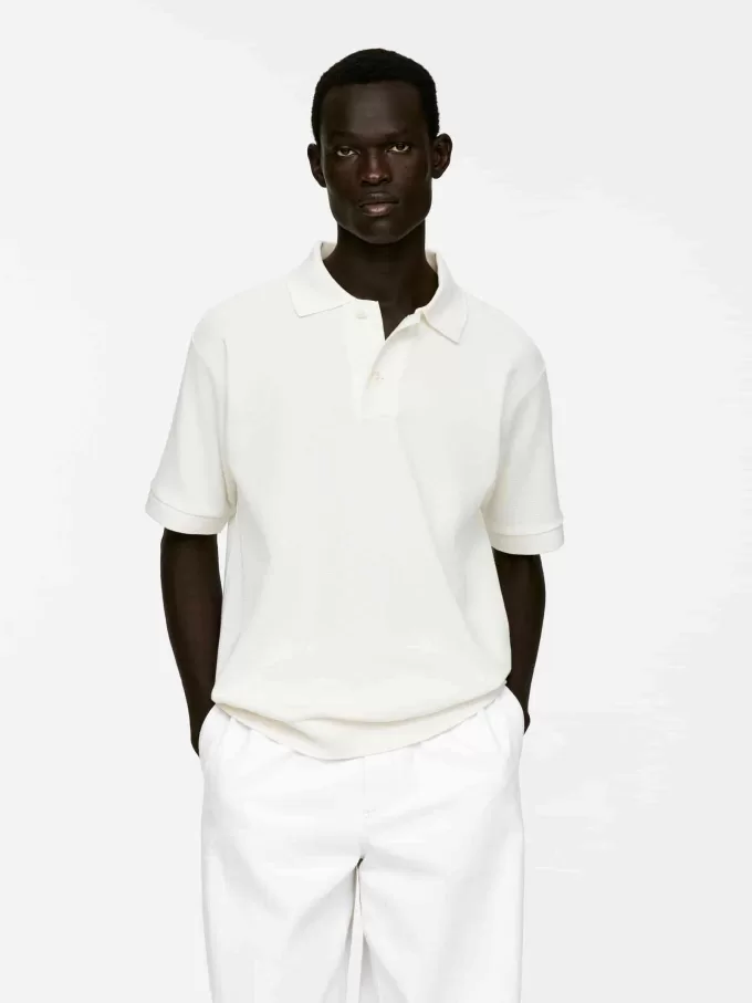 Tekstureret poloshirt