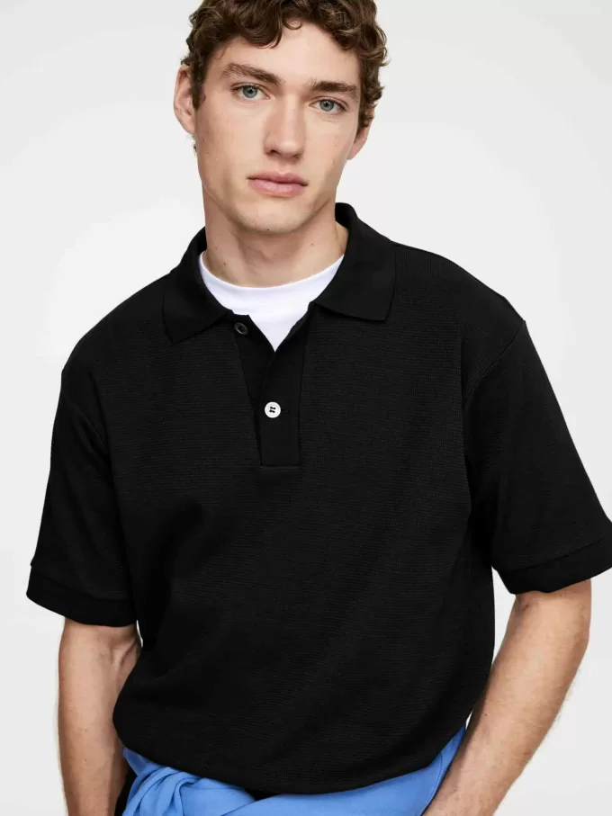 Tekstureret poloshirt