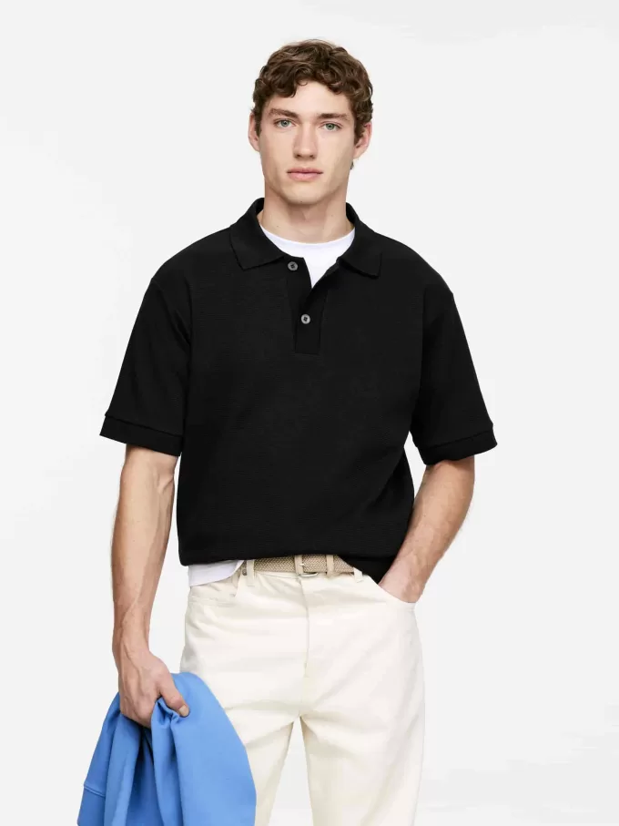 Tekstureret poloshirt