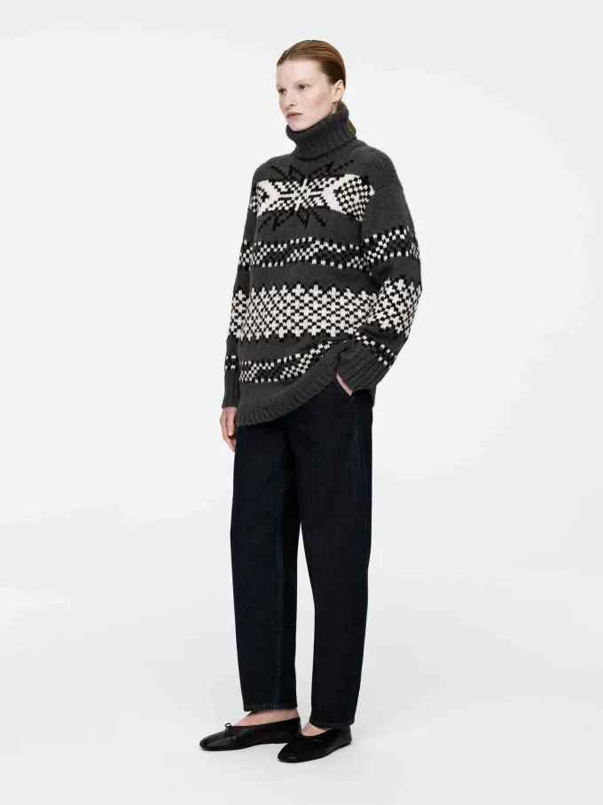 Uld-Alpaca Jacquard Jumper