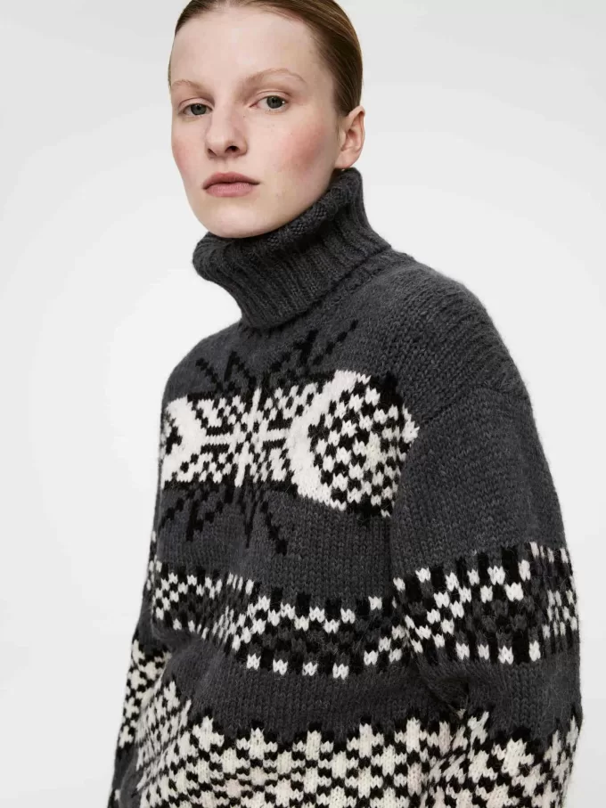 Uld-Alpaca Jacquard Jumper