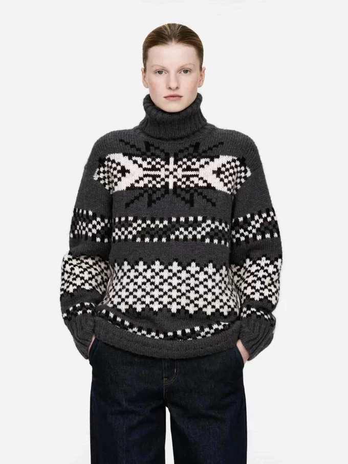Uld-Alpaca Jacquard Jumper