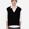 Uld-Bomuld Vest Cardigan