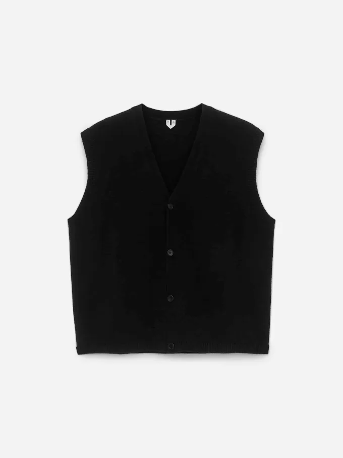 Uld-Bomuld Vest Cardigan