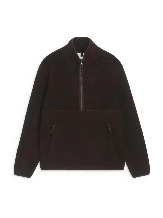 Uldblandingsbunke med halv lynlås