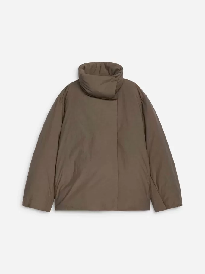 Upcycled dunjakke med høj krave Upcycled dunjakke med høj krave