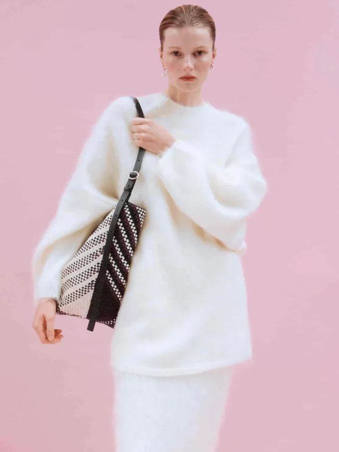 Vævet læder mulepose