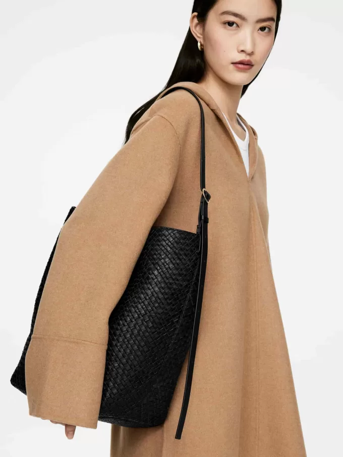 Vævet læder mulepose