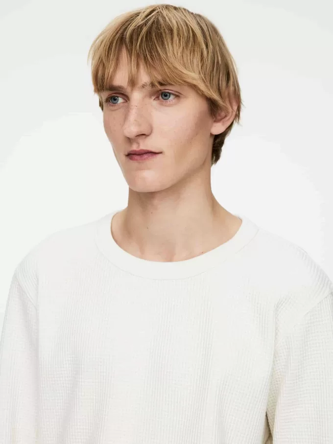 Vaffelstrikket sweatshirt