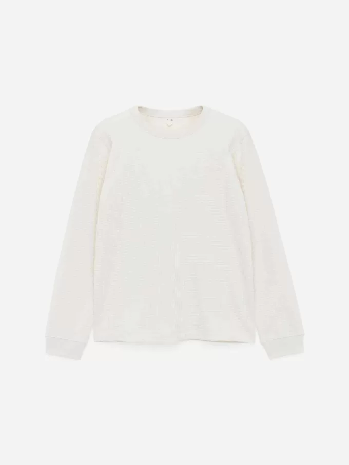 Vaffelstrikket sweatshirt