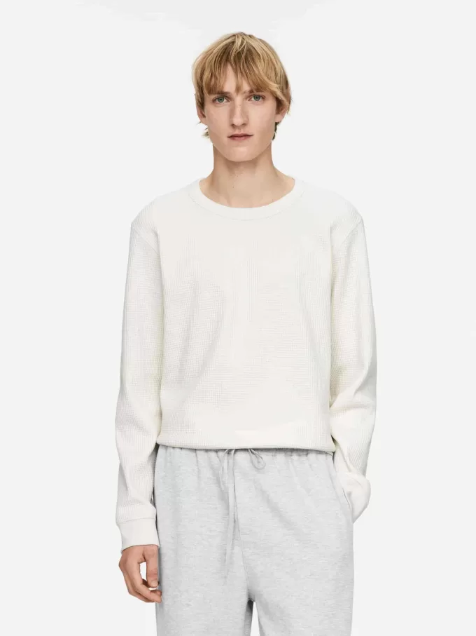 Vaffelstrikket sweatshirt